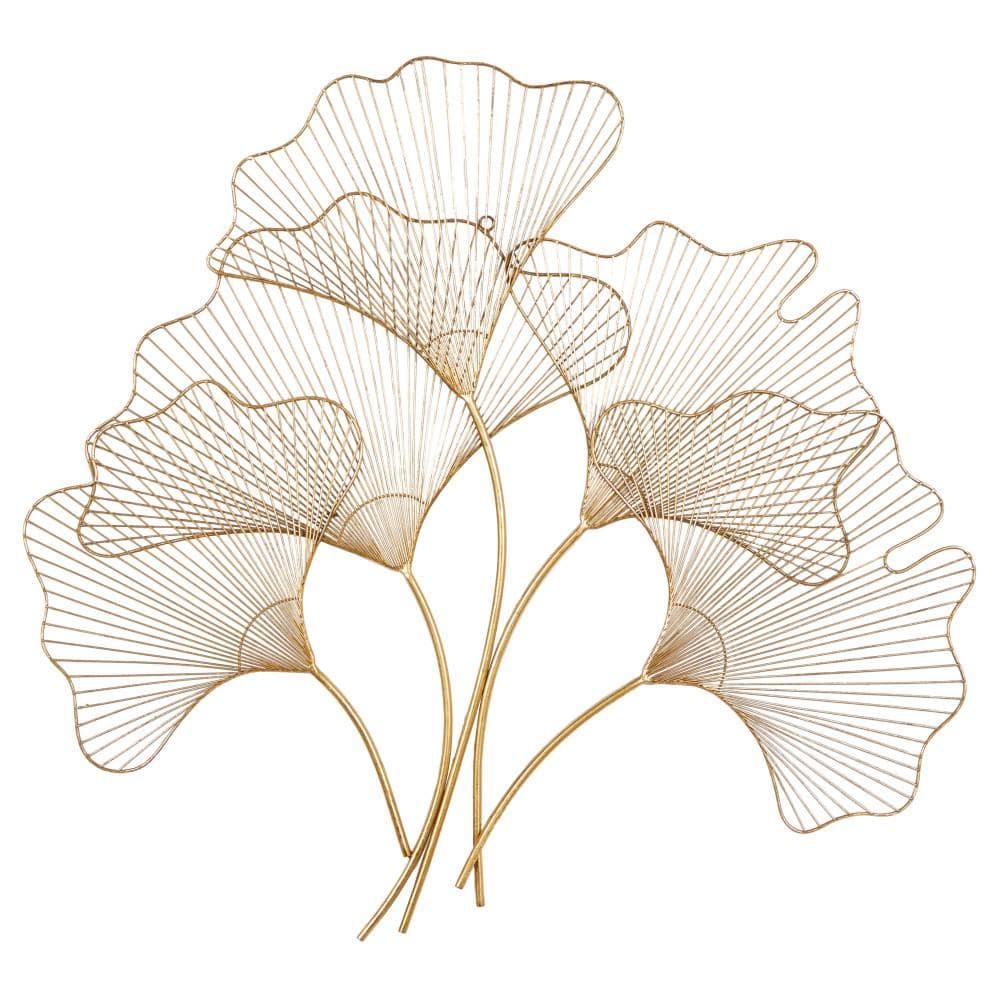 Floral Gold Metal Leaf Wall Décor, 36" X 33"