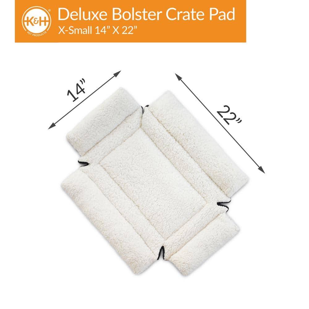 K&H Pet Products Deluxe Bolster Crate Pad Fleece 14 X 22 Inches