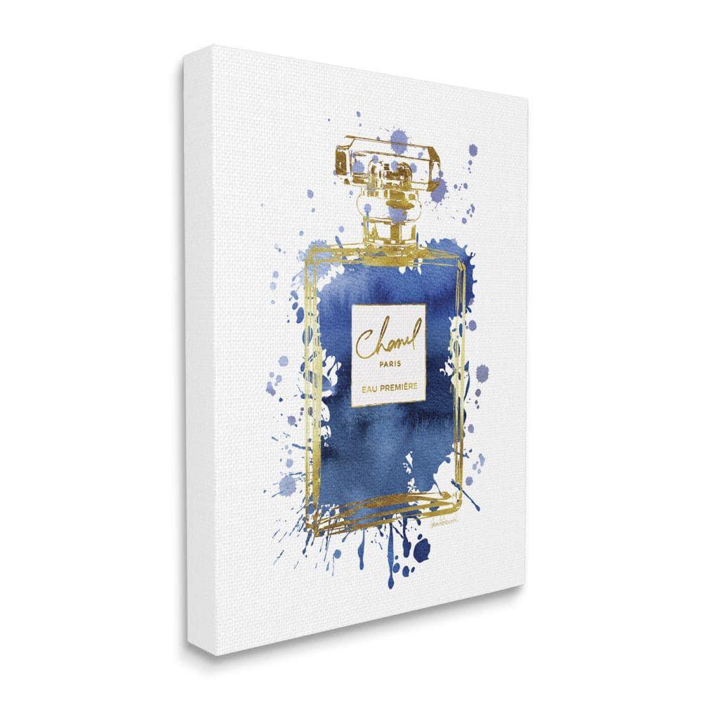 Stupell Industries Blue Pop Splash Glam Fragrance Bottle, 16" x 20"