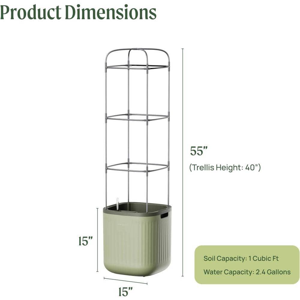 Vego Garden Mini Tomato Plastic Outdoor Pot Planter with Trellis