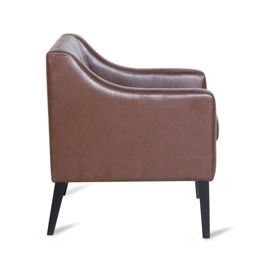 Noble House Annisa Faux Leather Club Chair, Dark Brown and Espresso
