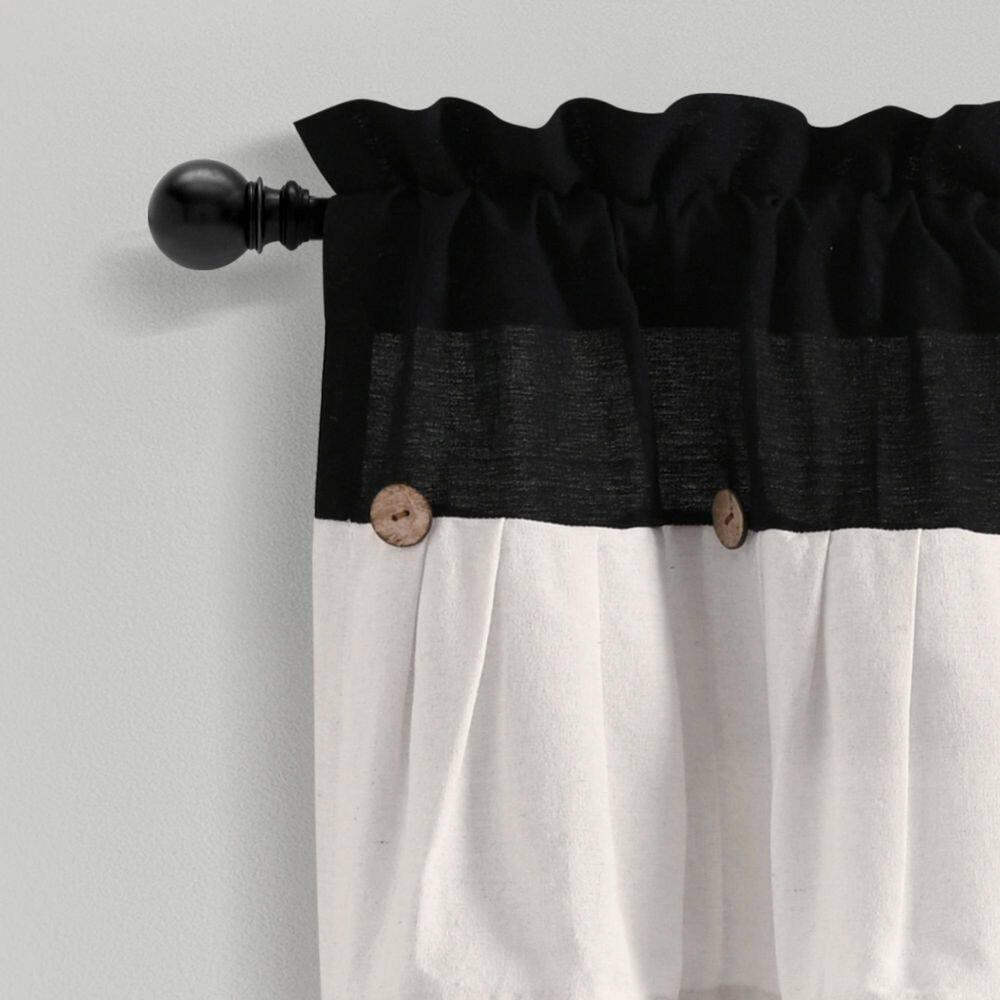 Lush Decor Linen Button Cotton Blend Tailored Window Valance