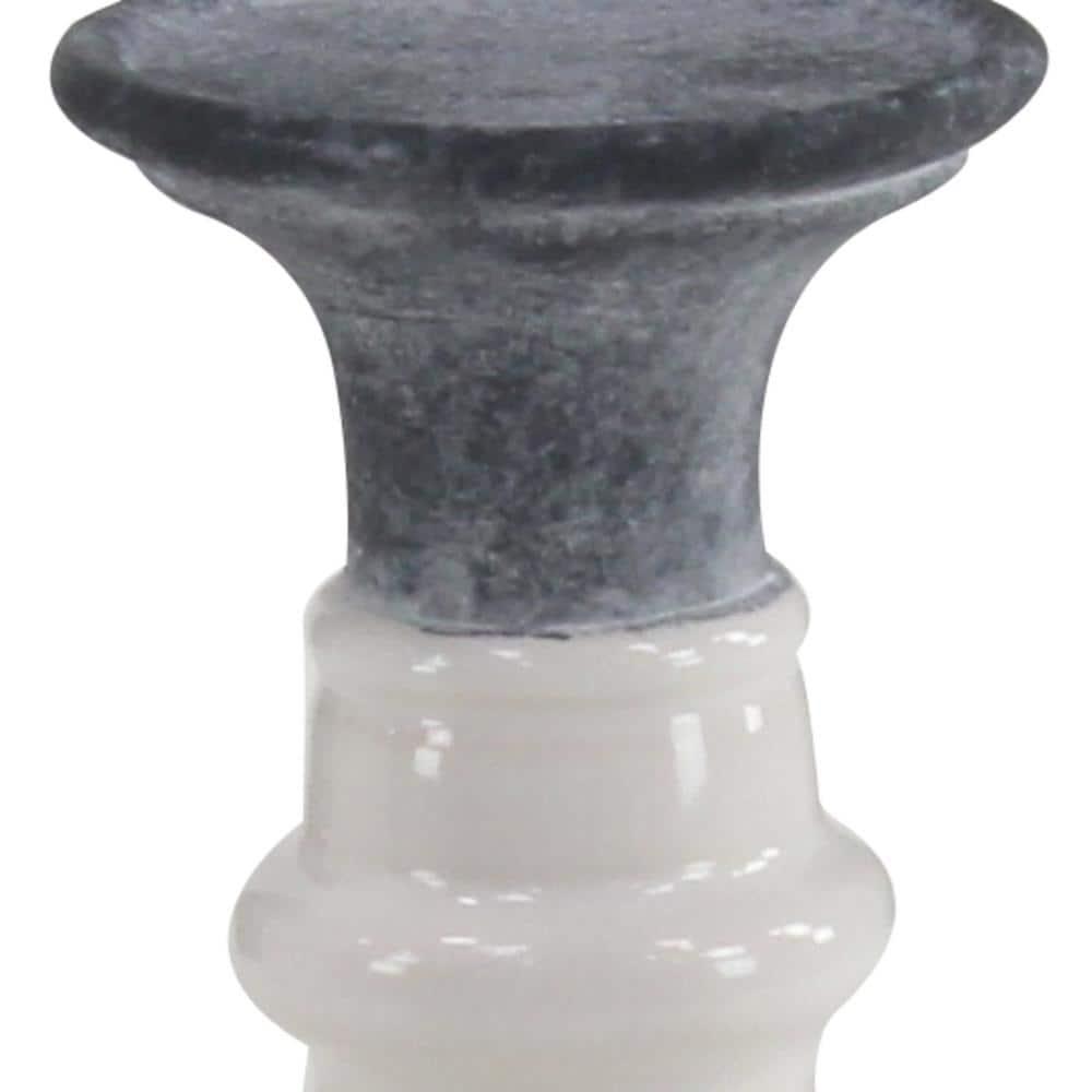 DecMode 16", 20"H Country Candlestick, White, 2 - Pieces