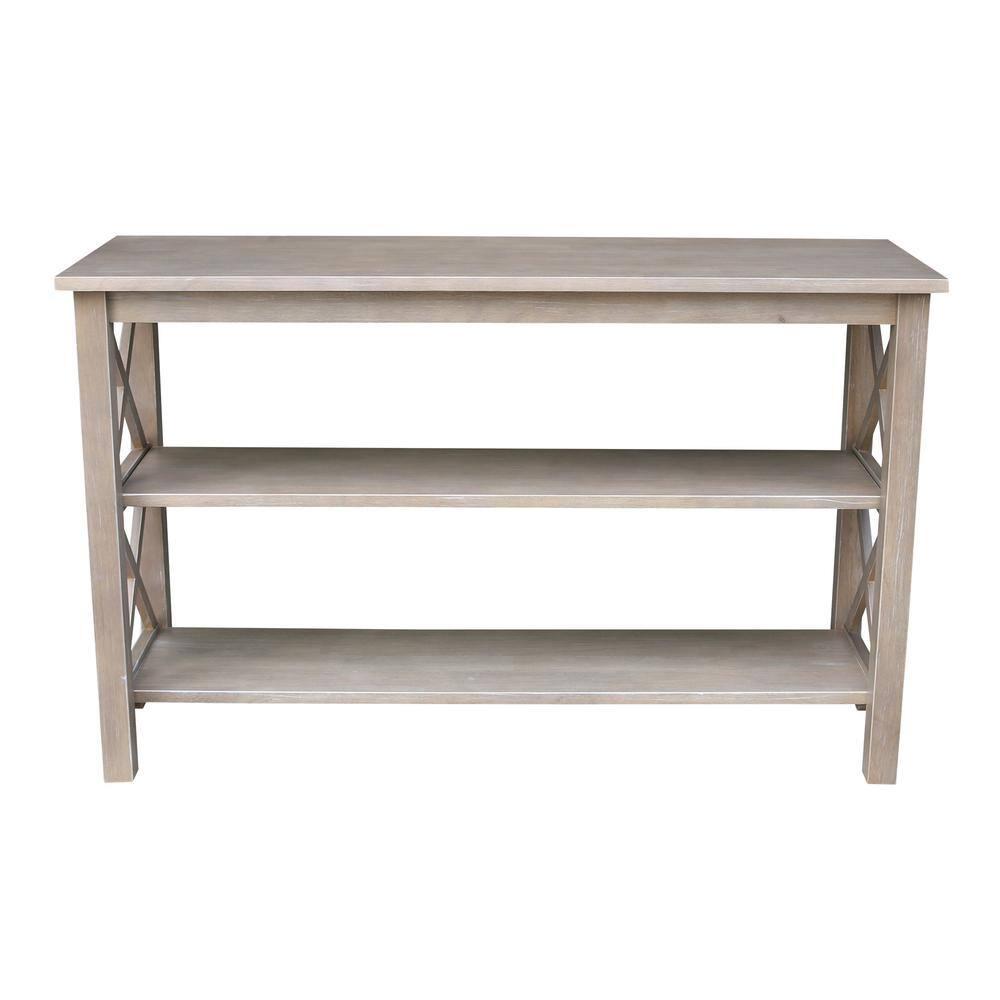 Hampton Console Table Washed Gray/Taupe - International Concepts: Solid Wood, Entryway, Foyer, Sofa Table