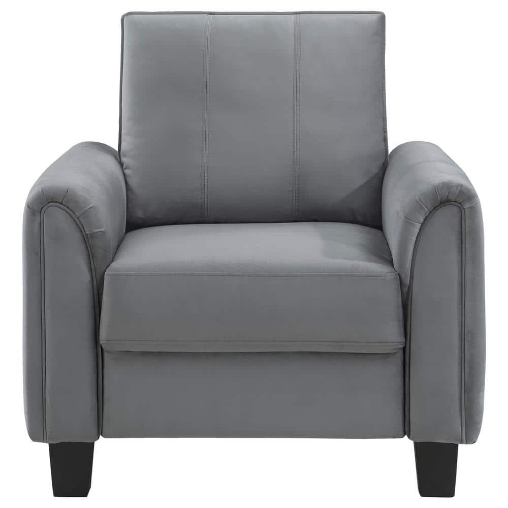 Hokku Designs Exceptional Quality - Hodierne Upholstered Rolled Arm Accent Chair Grey