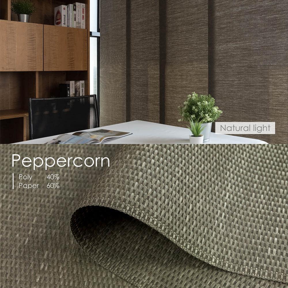 GoDear Design Adjustable Sliding Panel Track Blind 45.8"- 86" W x 96" H, Vertical Blinds, Light Filtering, Peppercorn