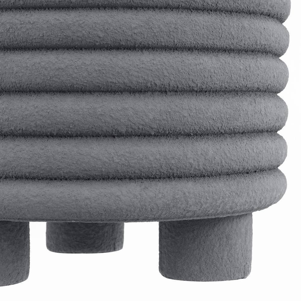 Evans 18" Minimalist Modern 3-Legged Drum Accent Table, Gray Frosted - JONATHAN Y