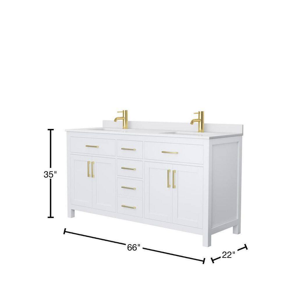 Beckett 66" Freestanding Double Bathroom Vanity with Cultured Marble Top