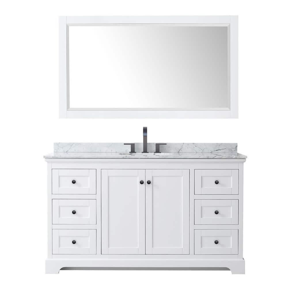 Wyndham Collection Avery 60'' Single Bathroom Vanity with Stone Top with Mirror