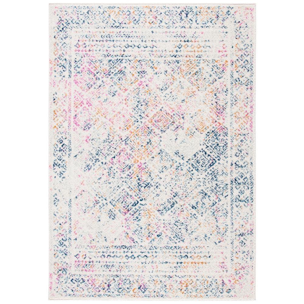 Tulum TUL264 Power Loomed Indoor Area Rug - Ivory/Dark Blue - 6'x9' - Safavieh