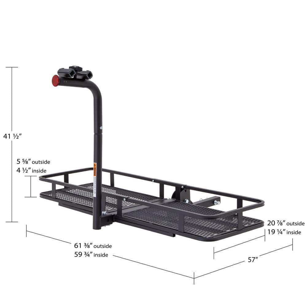 Elevate Outdoor BCCB-1169-2 Steel Basket Cargo Carrier with Bike Rack, Fits 2 Bikes