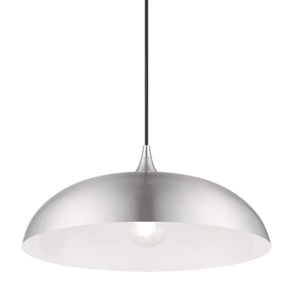 Livex Lighting Amador 1 - Light Pendant in  Brushed Aluminum/Polished Chrome