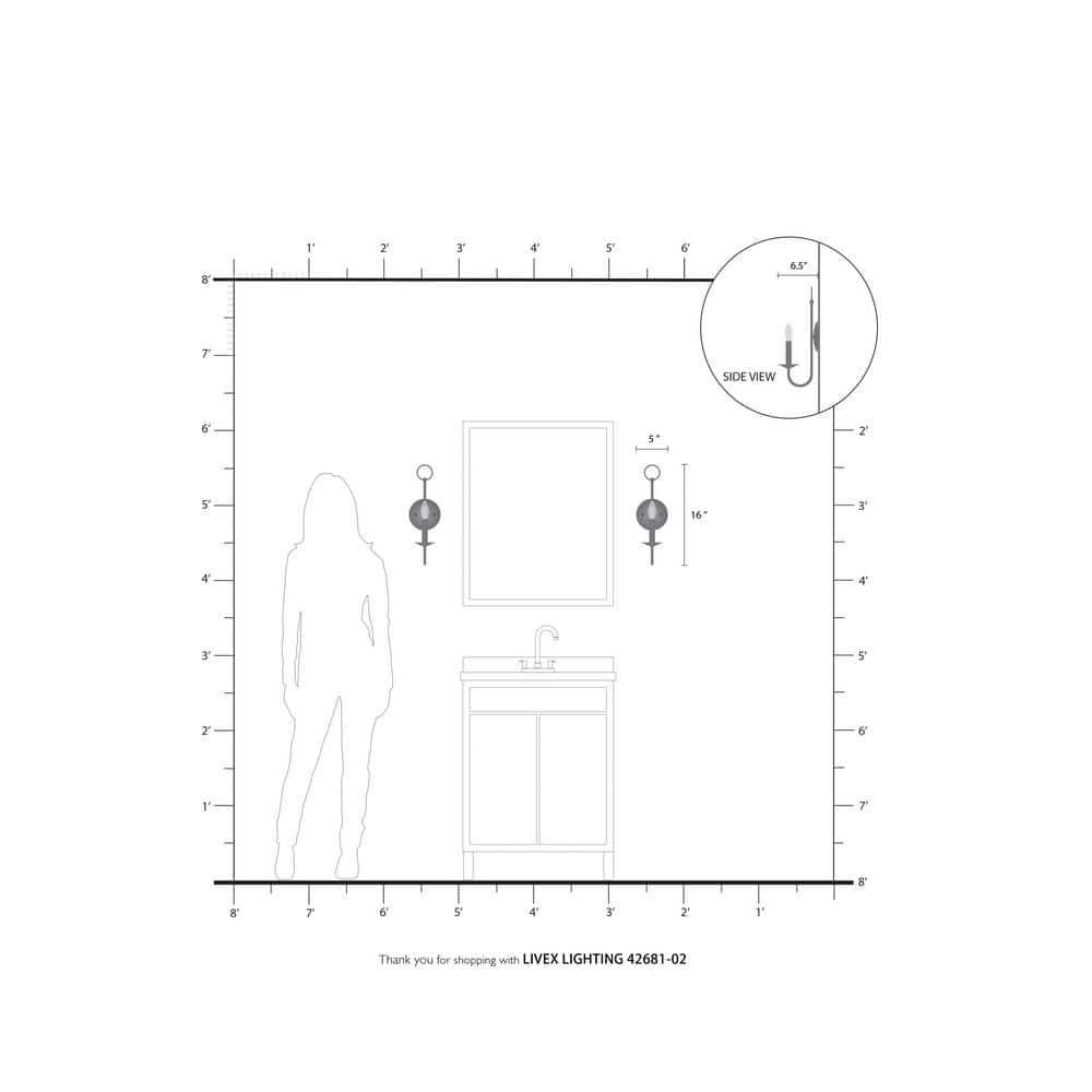Livex Lighting Estate 1 - Light Wall Light in  Polished Brass