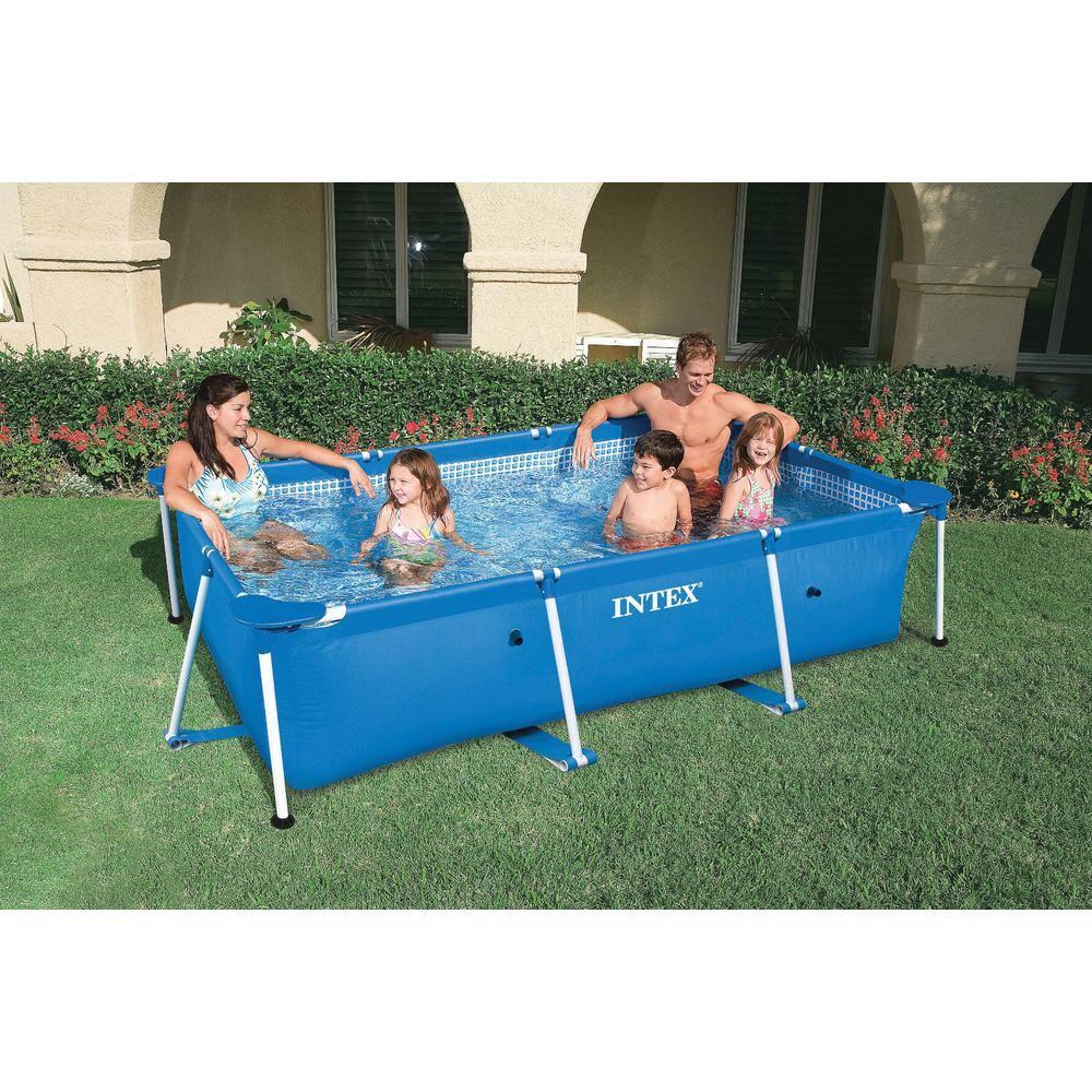 Frame Above Ground Baby Splash Swimming Pool Bundled w/ Intex Filter Pump