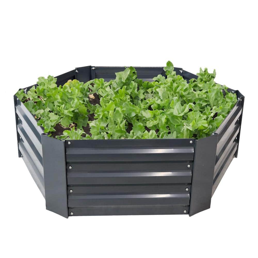 Irick Hexagon Galvanized Steel Raised Garden Bed - 40.5" x 36" x 11.75"