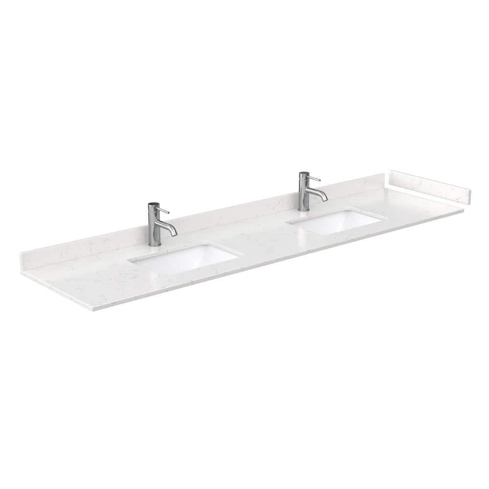 Wyndham Collection Miranda 84" Freestanding Double Bathroom Vanity with Cultured Marble Top