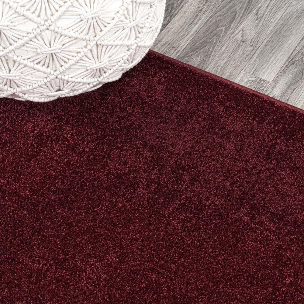 5'x8' Haze Solid Low-Pile, Dark Red - JONATHAN Y