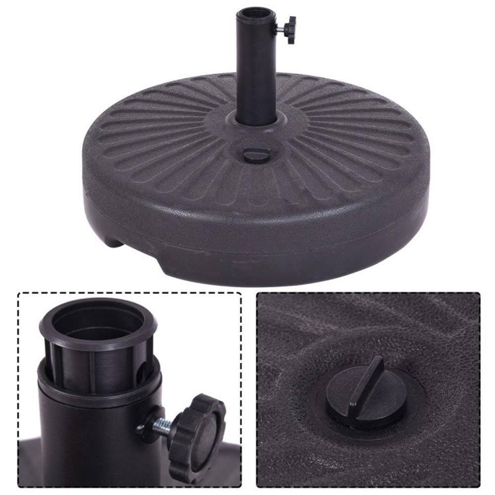 Costway 20'' Round 23L Water Filled Umbrella Base Stand Self-filled Patio Furniture Black