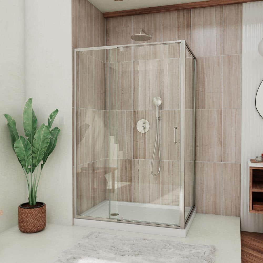 DreamLine Flex 36 in. D x 48 in. W x 74 3/4 in. H Semi-Frameless Shower Enclosure