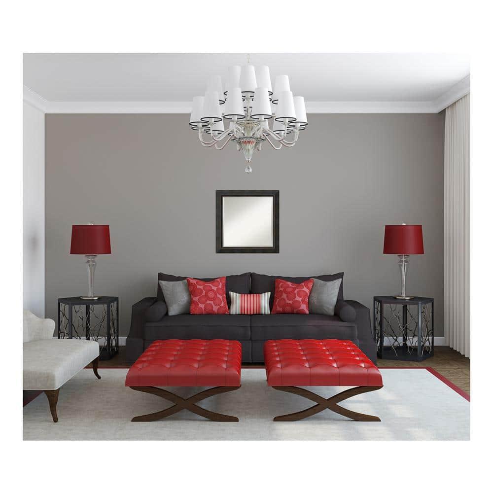 24" x 24" Signore Bronze Wood Framed Wall Mirror - Amanti Art: Square Beveled, No Assembly, Traditional Decor