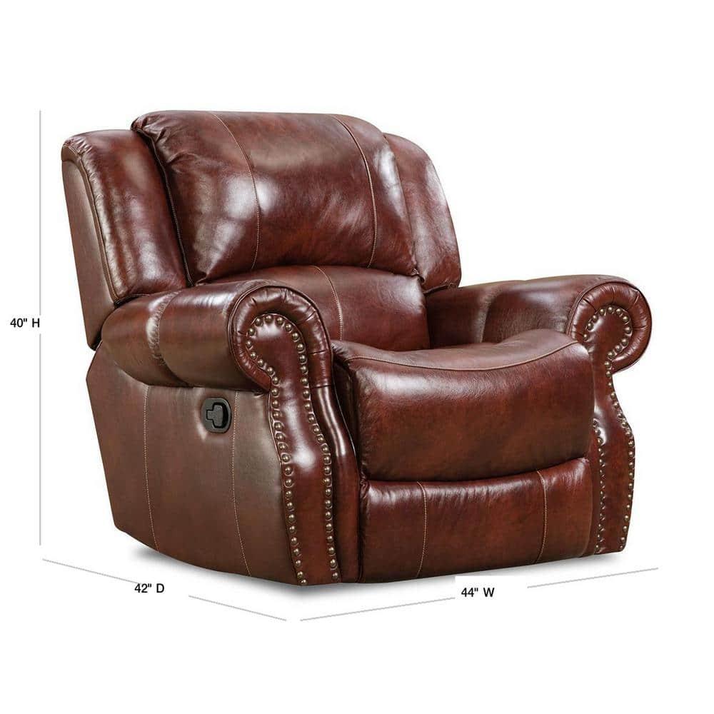 Cambridge Telluride Leather Rocker Recliner in Oxblood