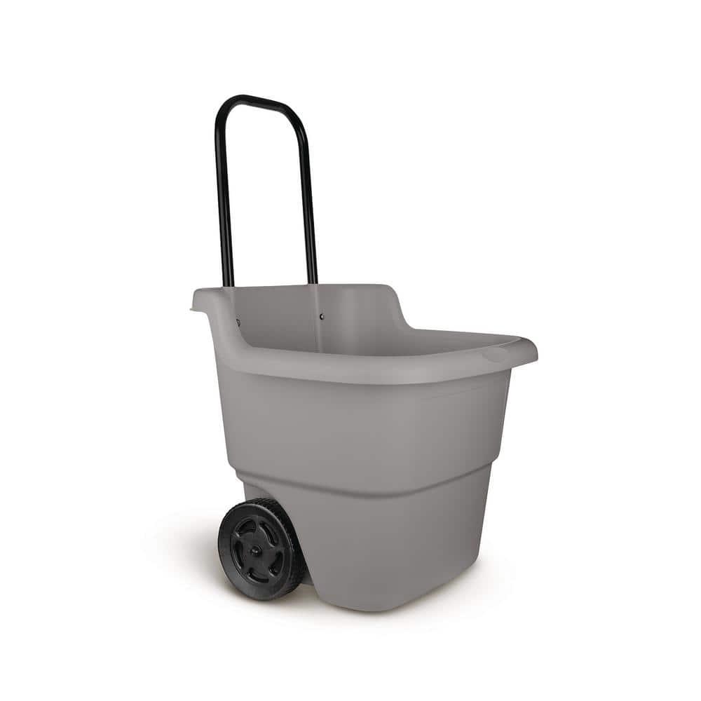 Suncast 15 Gallon Resin Rolling Lawn and Utility Cart with Retractable Handle