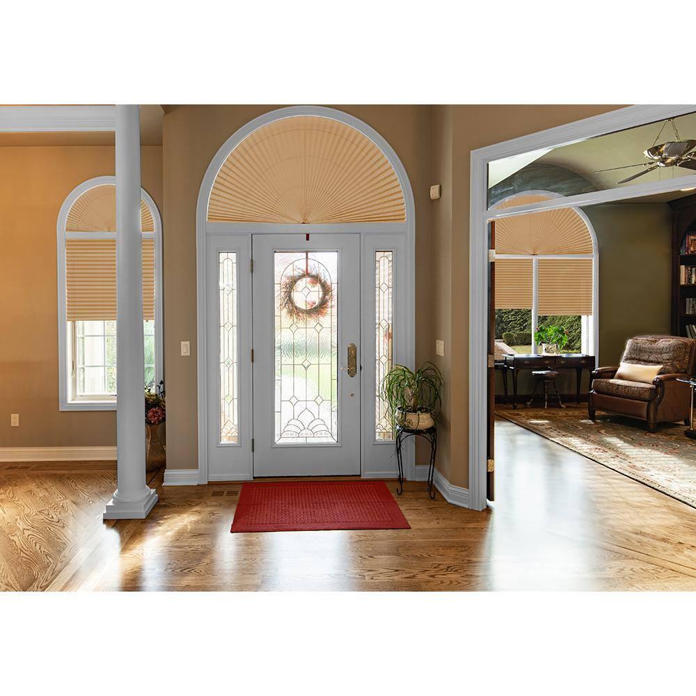 Redi Shade No Tools Original Arch Light Filtering Pleated Fabric Shade Natural, 72" x 36"