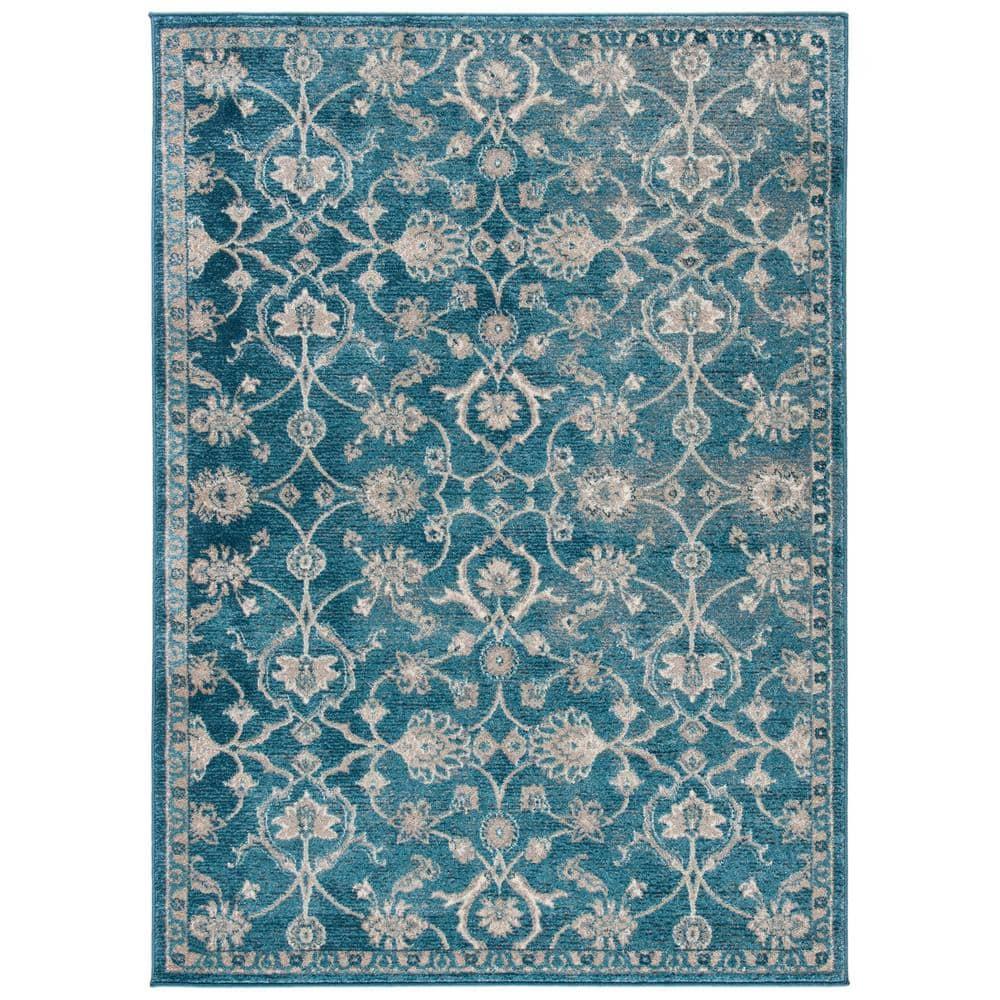 Sofia SOF386 Power Loomed Indoor Area Rug - Blue/Beige - 5'1"x7'7" - Safavieh.