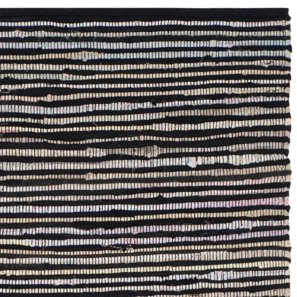 Rag Rug RAR130 Hand Woven Indoor Area Rug - Black/Multi - 4'x6' - Safavieh.