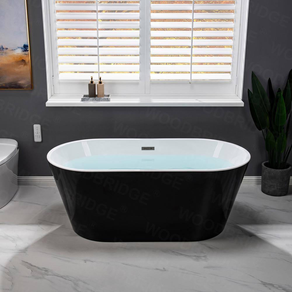 59'' x 29.5'' Freestanding Soaking Acrylic Bathtub