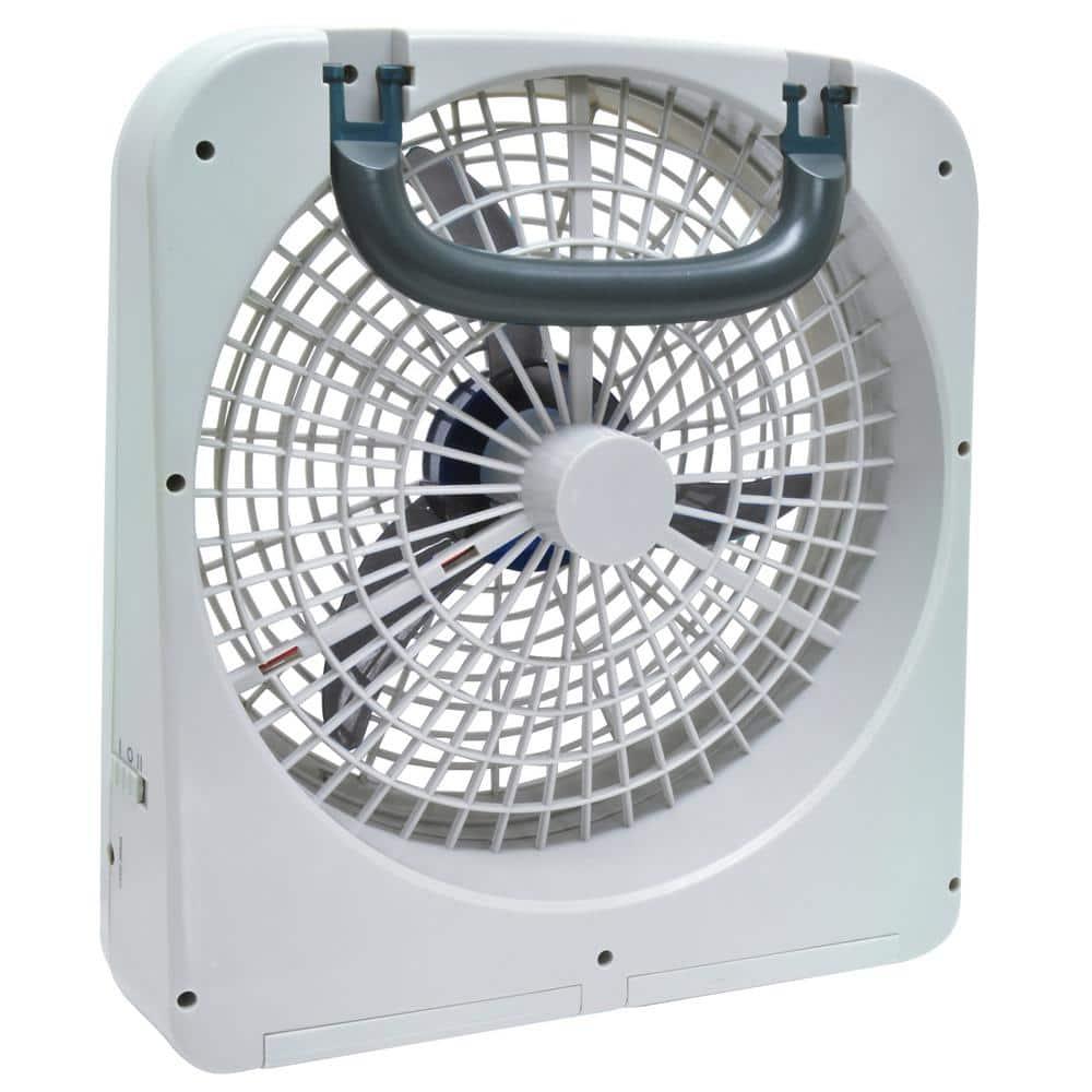 RoadPro Dual Power 12 Volt Plug In Car and RV 10 Inch 2 Speed Portable Fan