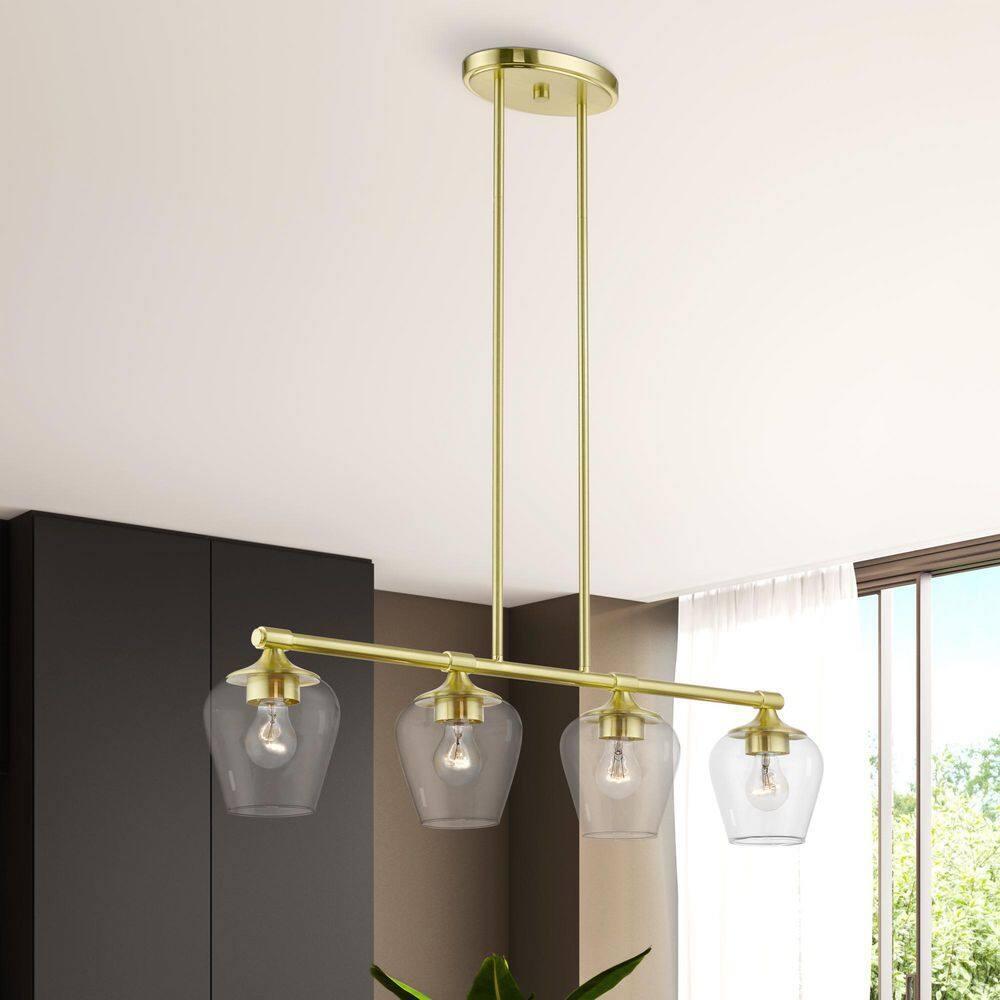 Livex Lighting Willow 4 - Light Chandelier in  Satin Brass
