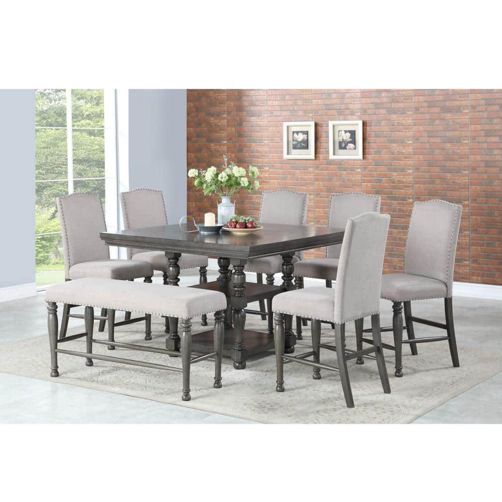 Steve Silver Caswell Distressed Harbor Grey Counter Table