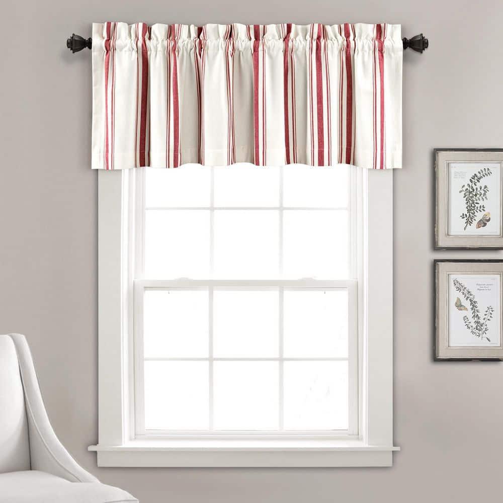 Lush Decor Farmhouse Stripe Striped Ruffled 52'' W Window Valance