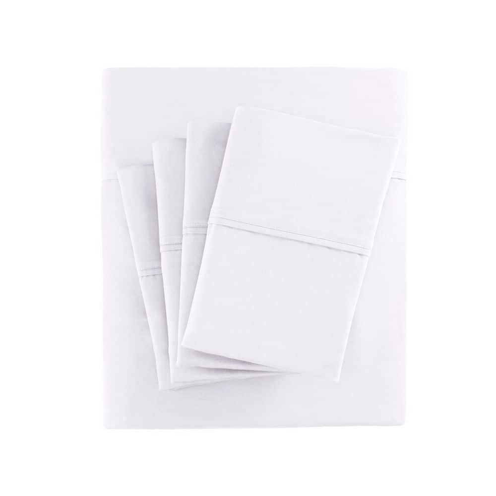 Split King 800 Thread Count 7pc Cotton Blend Sheet Set White