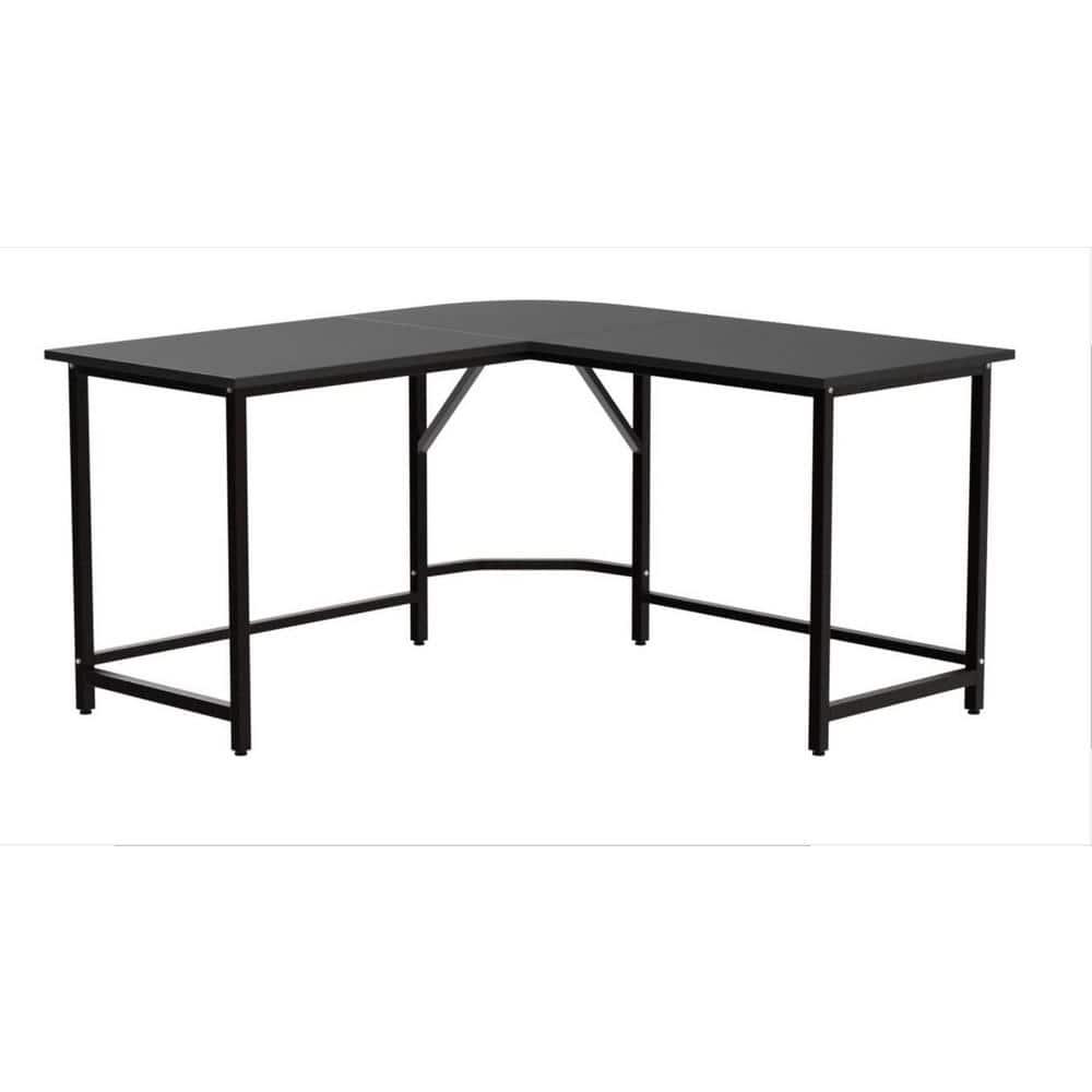 Mohawk Group RIF6 L Shaped Modern Computer Office Desk w/ Keyboard Tray, Easy Assembly