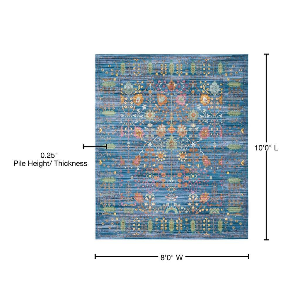 Valencia VAL108 Power Loomed Indoor Area Rug - Blue/Multi - 8'x10' - Safavieh