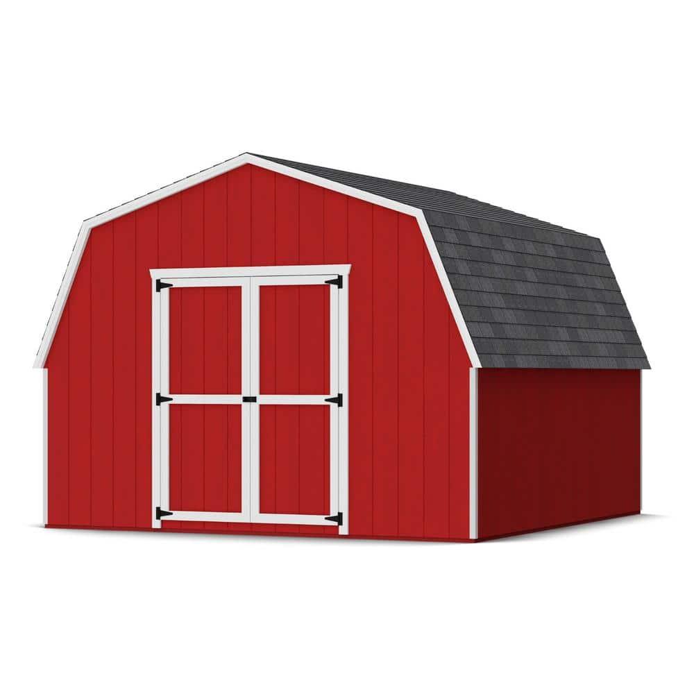 Little Cottage Co. 12x12 Value Gambrel Barn with 4 ft. Sidewalls, Outdoor Wood Storage Shed Do-It-Yourself Precut Kit