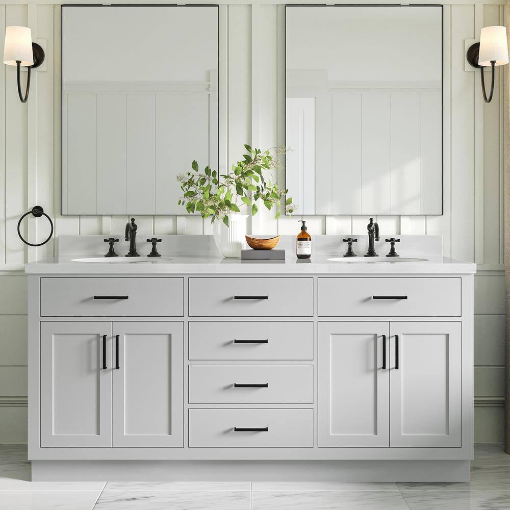 Ariel T072d-Bc Hepburn 72" Double Free Standing Vanity Cabinet Only - Grey