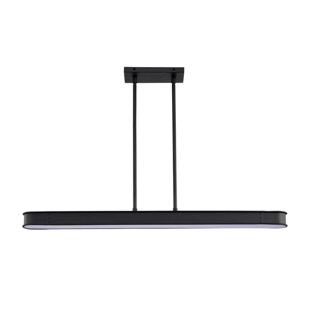 Keren - 36 Inch LED Island Pendant - Textured Black - Acrylic Lens