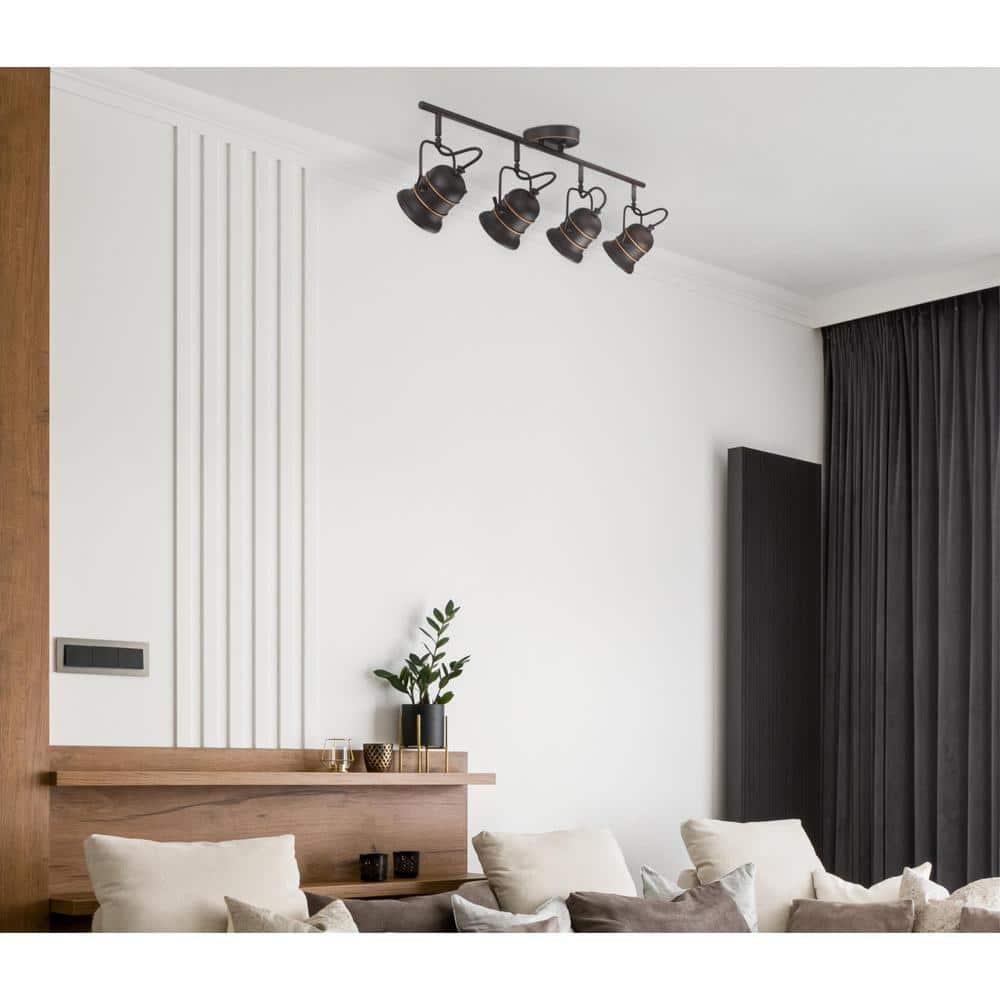 Boswell 3 ft. 4-Light Oil-Rubbed Bronze with Highlights Track Light Kit