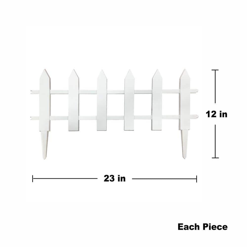 allFENZ 12 in. x 23 in. Vinyl Picket Garden Fence (Set of 6)