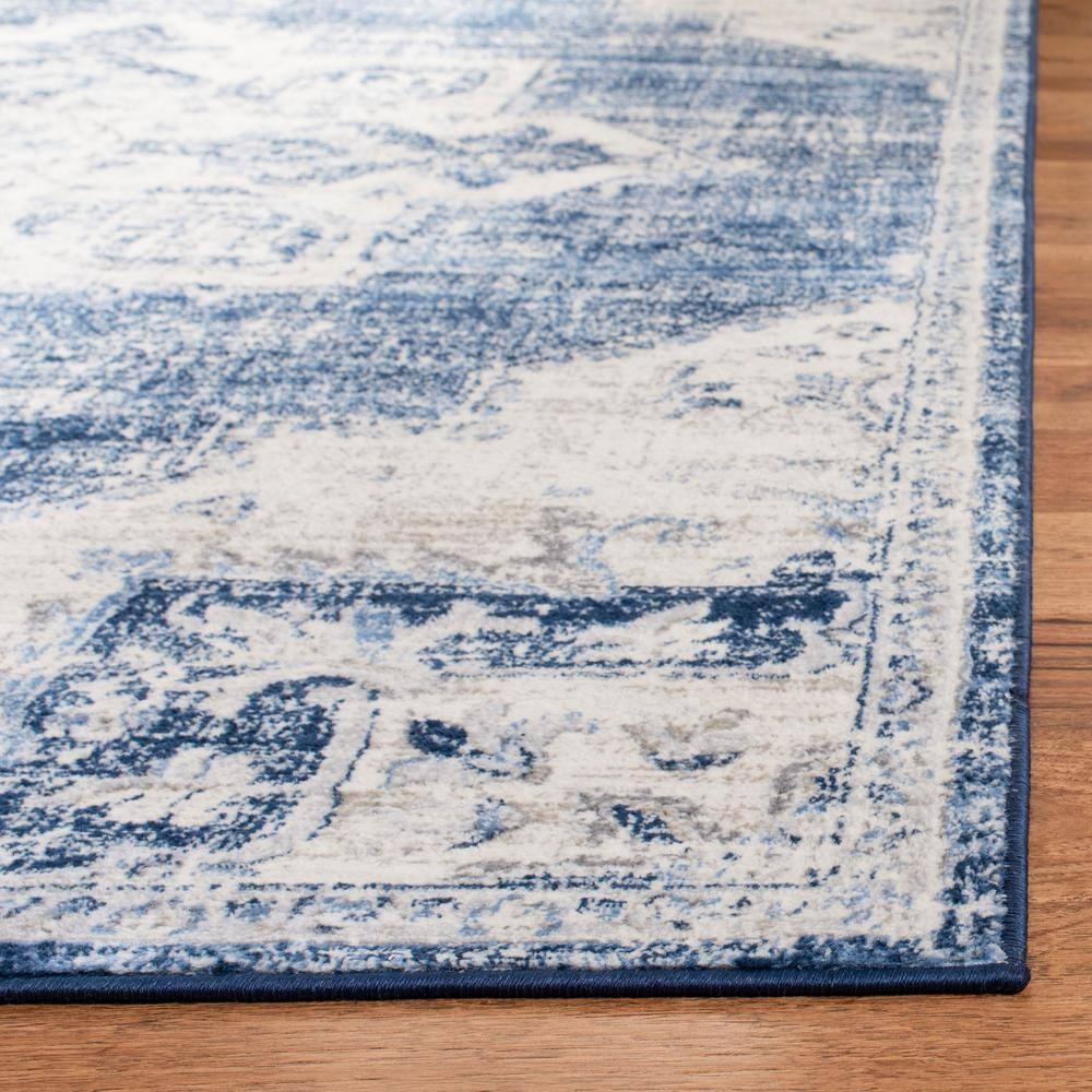 Brentwood BNT865 Power Loomed Indoor Area Rug - Ivory/Navy - 6'x9' - Safavieh