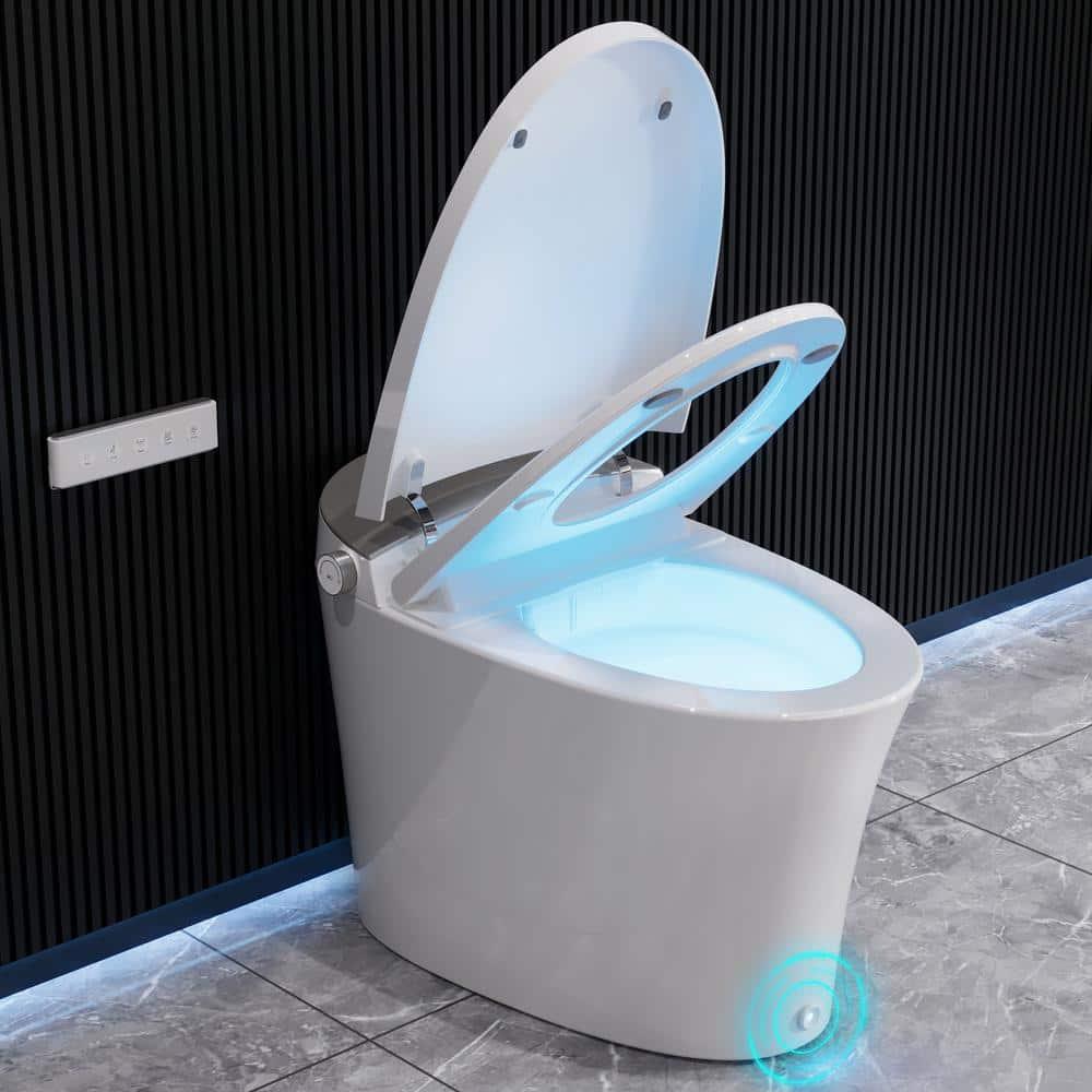 DeerValley DV-1S0150-V3 Smart Bidet Toilet Elongated, Auto Open/Close Lid, Seat Heat, Foot Kick & Blackout Flush, Premium