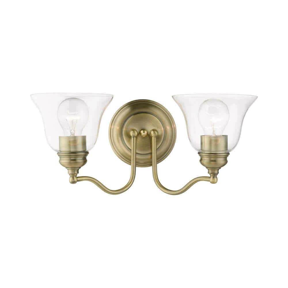 Livex Lighting Moreland 2 - Light Vanity in  Antique Brass