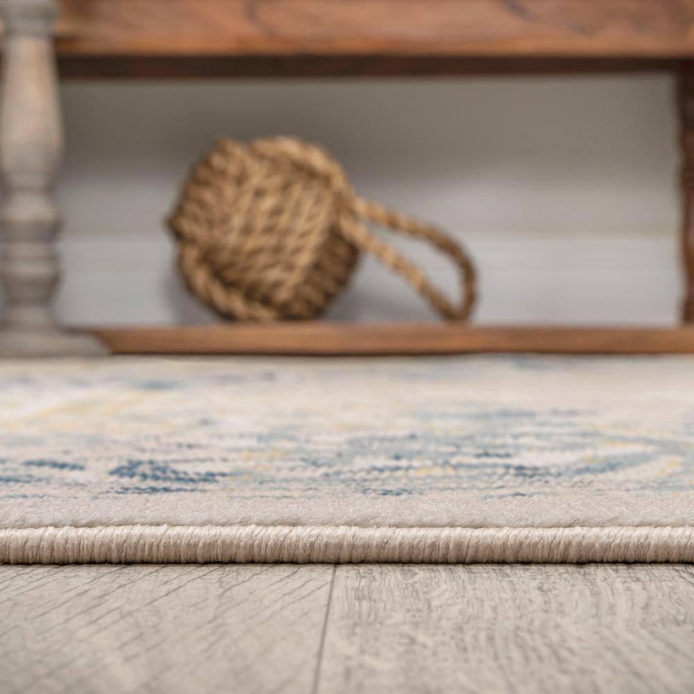 JONATHAN Y Rosalia Cottage Medallion Navy/Ivory 4 ft. x 6 ft. Area Rug