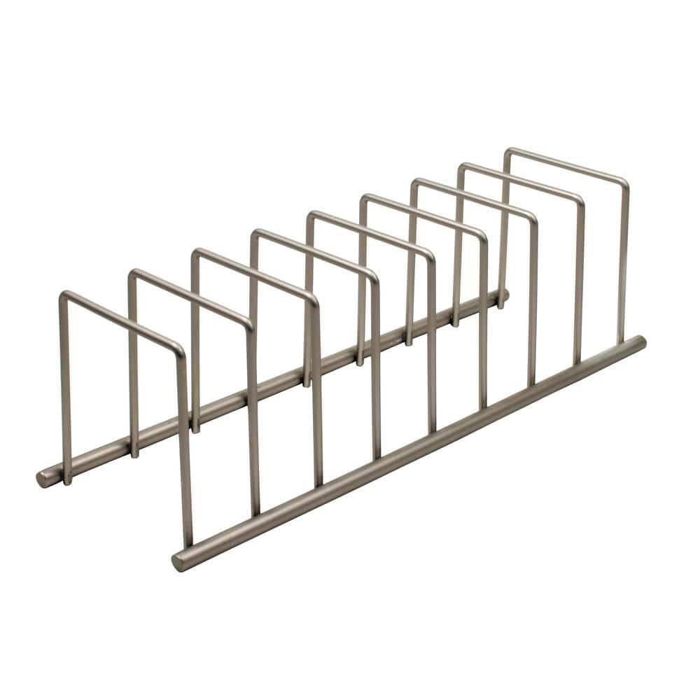 Spectrum Diversified Euro Steel Kitchen Lid and Dish Rack Holder Organizer, Satin Nickel