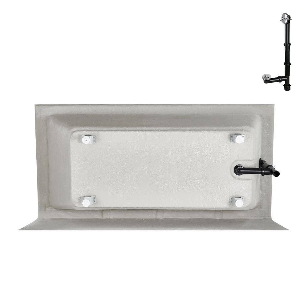 Streamline Bath Streamline 60 in. x 30 in. Acrylic Left-Hand Drain Alcove Bathtub in Glossy White With External Drain NAL-5320-CH