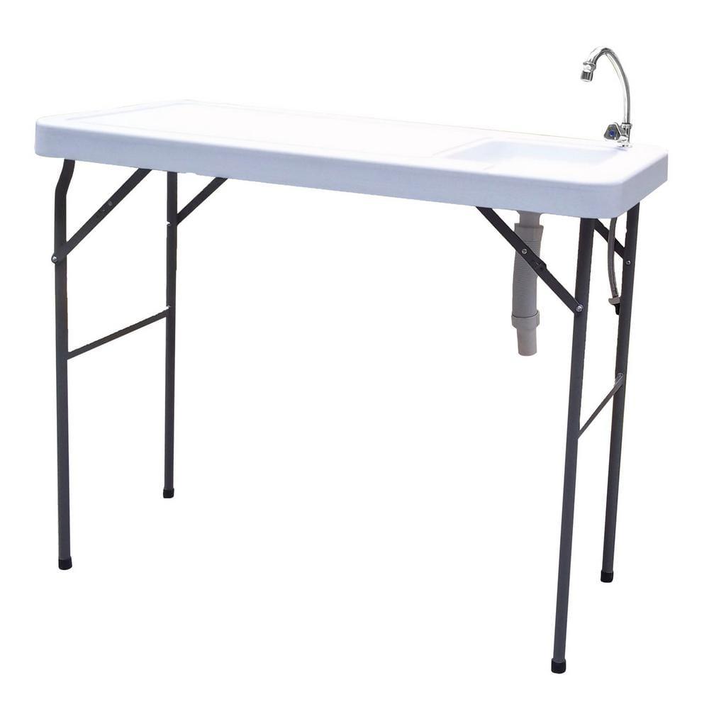 Kadyn Fish Cleaning Table with Sink, Portable Folding Camping Table with Faucet,Outdoor Fish Cleaning Station for Patio