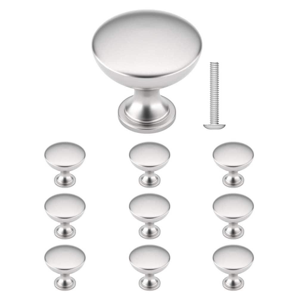 Richelieu Hardware 1-1/5 in. (30 mm) Brushed Nickel Cabinet Knob (10 per Pack)